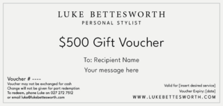 Luke Bettesworth personal stylist gift vouchers